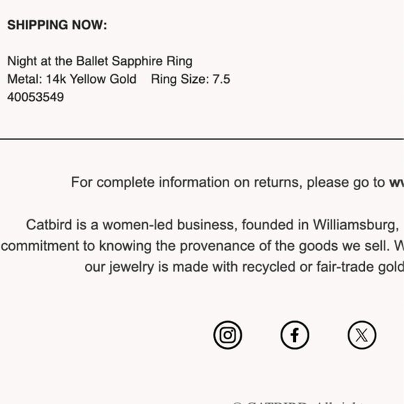 Catbird Night at the Ballet Ring 7.5 - Picture 5 of 5